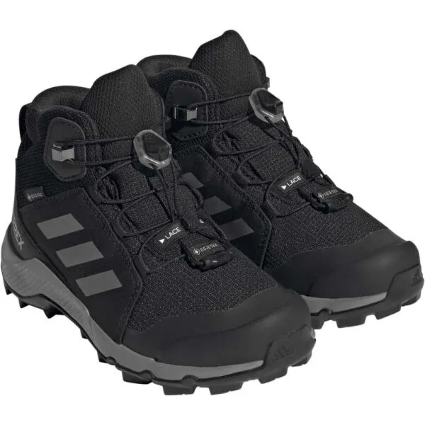 Juniorská členková turistická obuv ADIDAS Terrex Mid Jr GTX core black grey three core black
