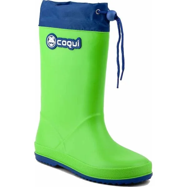 Coqui RAINY COLLAR Detské čižmy, svetlo zelená, veľkosť