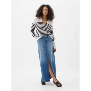 GAP V-DENIM MAXI Dámska sukňa, modrá, veľkosť