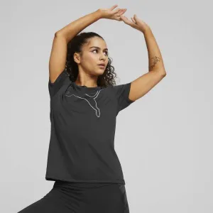 Puma TRAIN FAVORITE JERSEY CAT TEE Dámske tričko, čierna, veľkosť