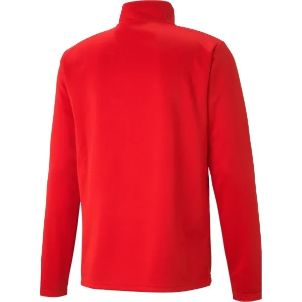Puma TEAMRISE 1 4 ZIP TOP Pánska mikina so zipsom, červená, veľkosť