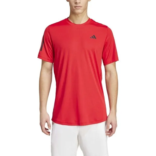 adidas CLUB 3-STRIPES TENNIS Pánske tenisové tričko, červená, veľkosť