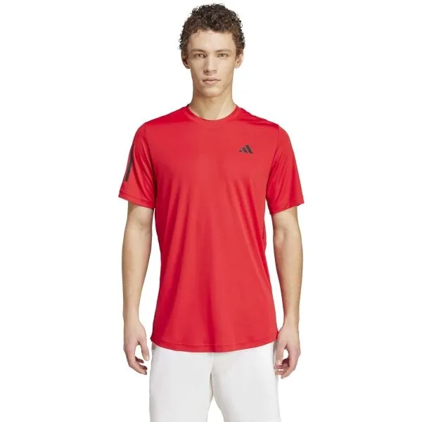 adidas CLUB 3-STRIPES TENNIS Pánske tenisové tričko, červená, veľkosť