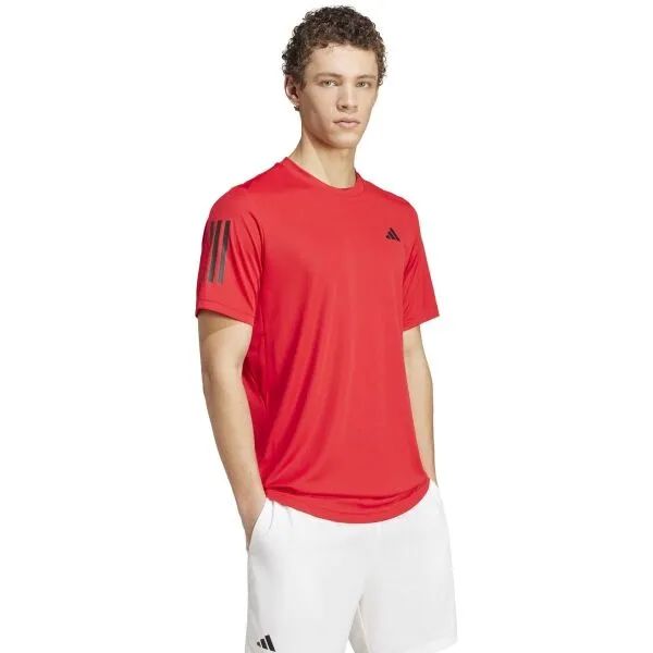 adidas CLUB 3-STRIPES TENNIS Pánske tenisové tričko, červená, veľkosť