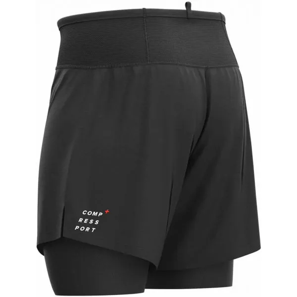 Compressport TRAIL 2-in-1 SHORT Pánske kompresné bežecké šortky, čierna, veľkosť