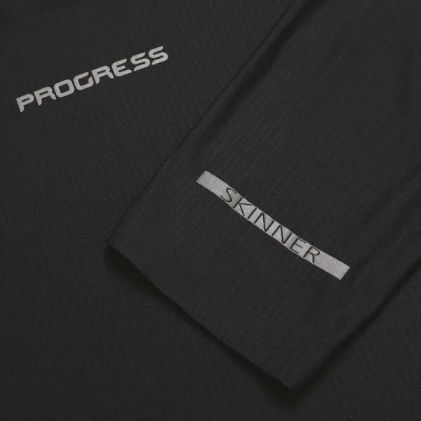 PROGRESS SKINNER LS Pánske lepené športové tričko, čierna, veľkosť
