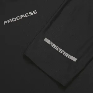 PROGRESS SKINNER LS Pánske lepené športové tričko, čierna, veľkosť