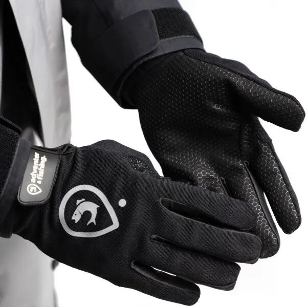 ADVENTER & FISHING GLOVE Pánske rukavice na lovenie v sladkej vode, čierna, veľkosť M/L