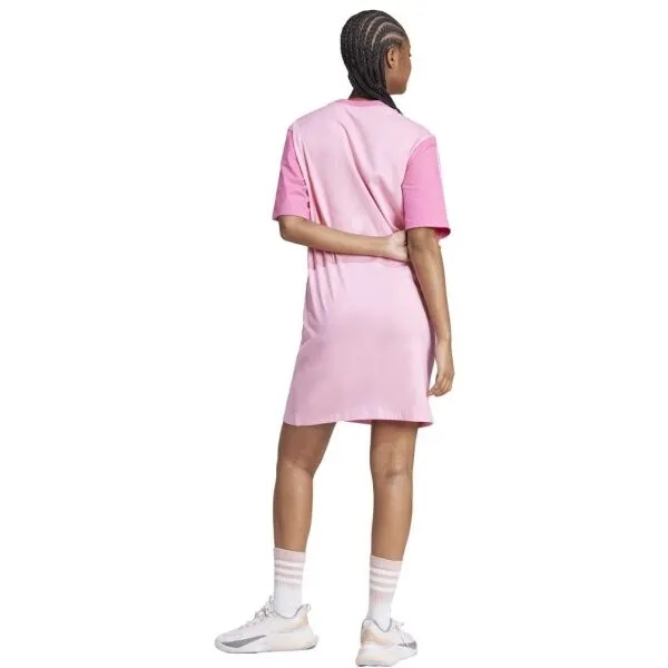 adidas ESSENTIALS 3-STRIPES BOYFRIEND Dámske šaty, ružová, veľkosť