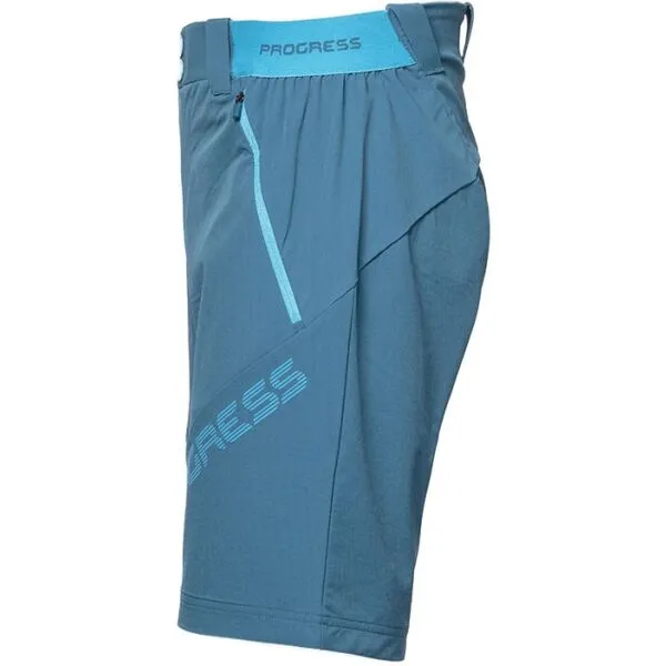 PROGRESS GENIUS SHORTS Pánske outdoorové kraťasy, tyrkysová, veľkosť