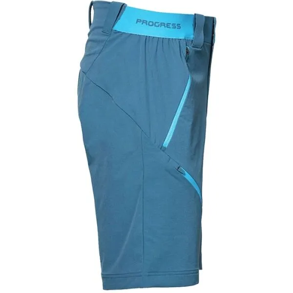 PROGRESS GENIUS SHORTS Pánske outdoorové kraťasy, tyrkysová, veľkosť