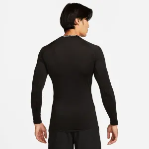 Pánske tréningové tričko s dlhým rukávom NIKE PRO DF TIGHT TOP LS-010 BLACK WHITE