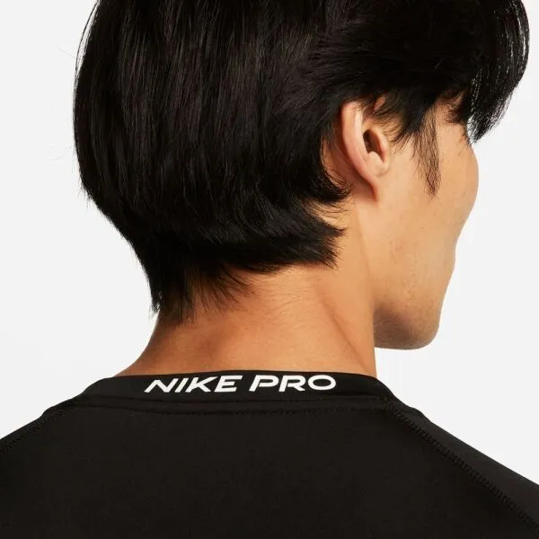 Pánske tréningové tričko s dlhým rukávom NIKE PRO DF TIGHT TOP LS-010 BLACK WHITE
