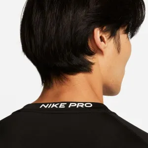 Pánske tréningové tričko s dlhým rukávom NIKE PRO DF TIGHT TOP LS-010 BLACK WHITE