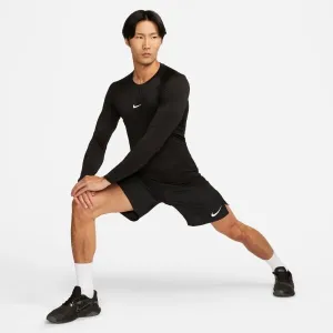 Pánske tréningové tričko s dlhým rukávom NIKE PRO DF TIGHT TOP LS-010 BLACK WHITE