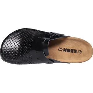 Leon 4700 Pánske celokožené korkové vsuvky 42 - 27cm, čierna, 2,5 cm