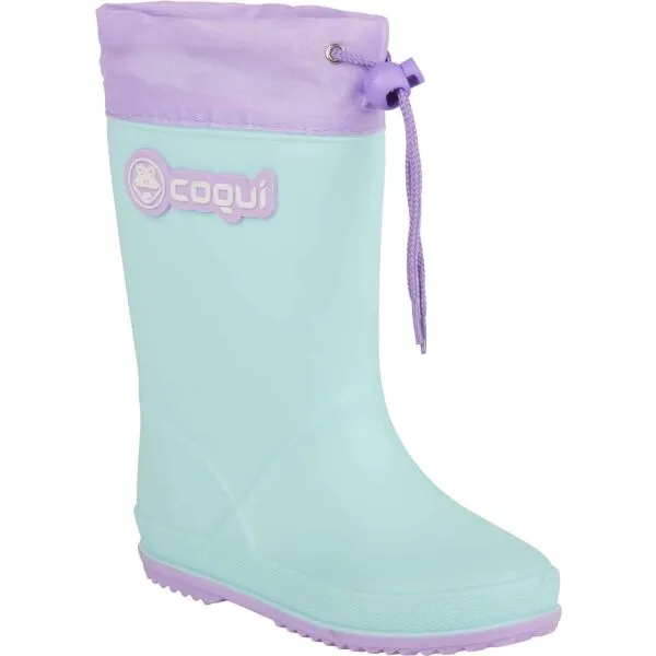 Coqui RAINY COLLAR FUR Detské gumáky, svetlomodrá, veľkosť