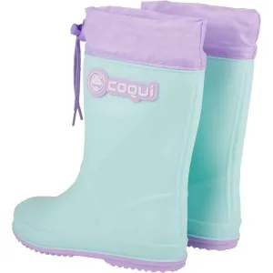 Coqui RAINY COLLAR FUR Detské gumáky, svetlomodrá, veľkosť