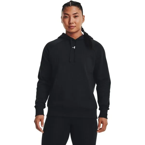 Under Armour RIVAL FLEECE HOODIE Dámska mikina, čierna, veľkosť