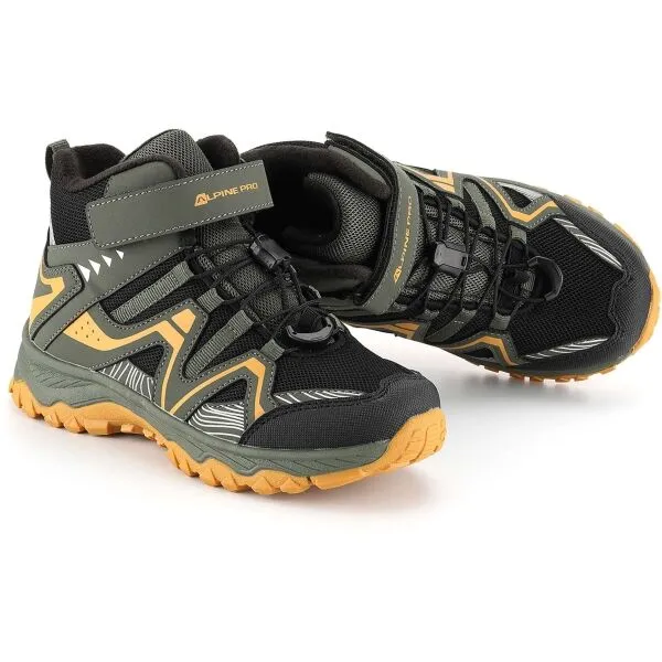 ALPINE PRO BOIRO Detská outdoorová obuv, khaki, veľkosť