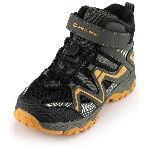 ALPINE PRO BOIRO Detská outdoorová obuv, khaki, veľkosť