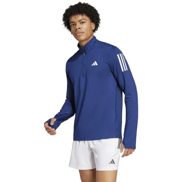 adidas OWN THE RUN HALF-ZIP Pánske bežecké tričko, tmavo modrá, veľkosť