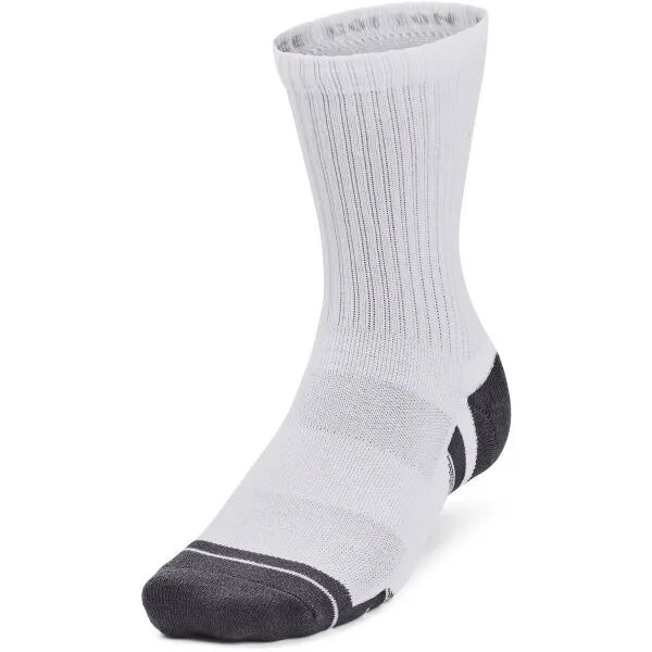Under Armour PERFORMANCE COTTON 3P MID Unisex ponožky, biela, veľkosť L