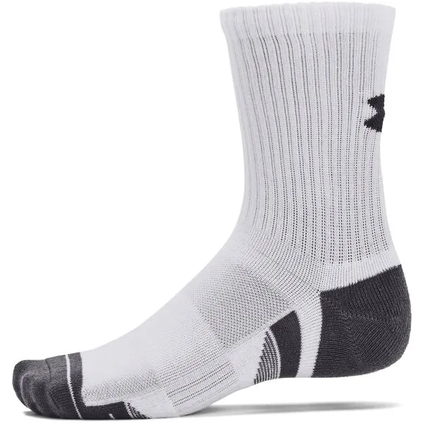 Ponožky Under Armour UA Performance Cotton 3 Pack Mid Crew - white/white/pitch gray