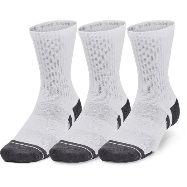 Ponožky Under Armour UA Performance Cotton 3 Pack Mid Crew - white/white/pitch gray