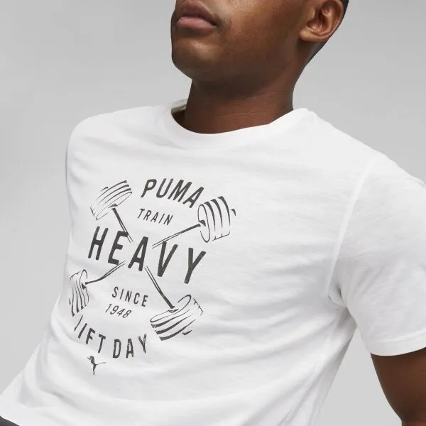 Puma GRAPHIC Pánske tričko, biela, veľkosť