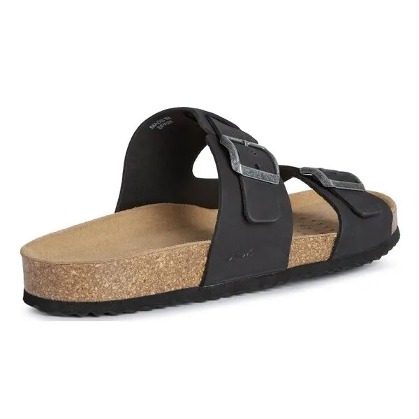 Black Men's Leather Slippers Geox Ghita - Men's