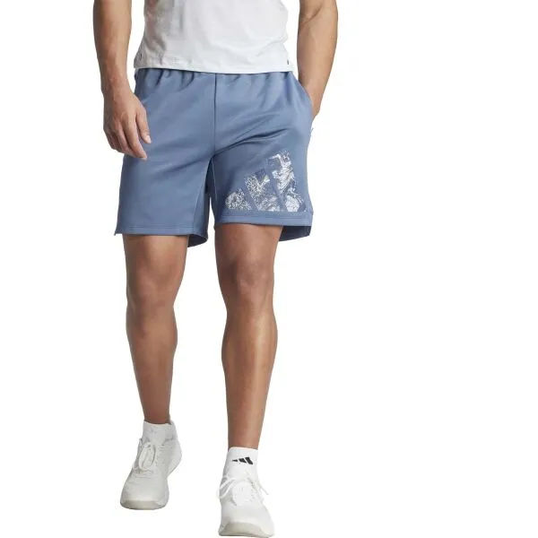 adidas WORKOUT LOGO SHORTS Pánske športové šortky, tmavo sivá, veľkosť S 9"