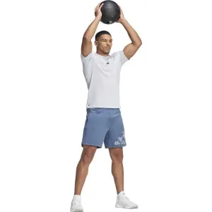 adidas WORKOUT LOGO SHORTS Pánske športové šortky, tmavo sivá, veľkosť S 9"