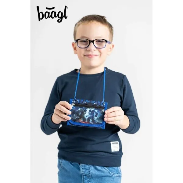 BAAGL ROBOTI Peňaženka na krk, modrá, veľkosť