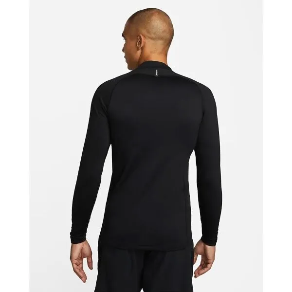 Nike TOP WARM LS MOCK Pánske športové tričko, čierna, veľkosť