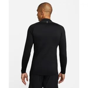 Nike TOP WARM LS MOCK Pánske športové tričko, čierna, veľkosť