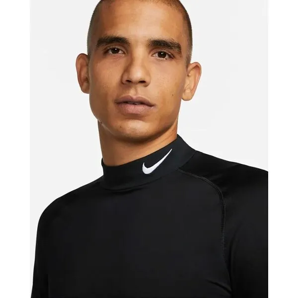 Nike TOP WARM LS MOCK Pánske športové tričko, čierna, veľkosť