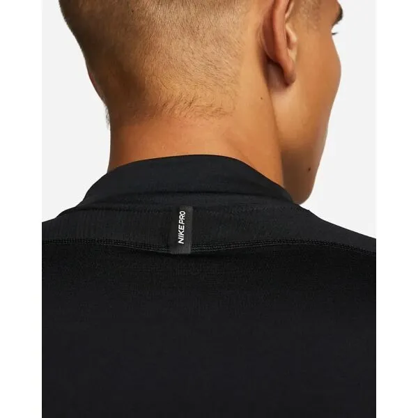 Nike TOP WARM LS MOCK Pánske športové tričko, čierna, veľkosť