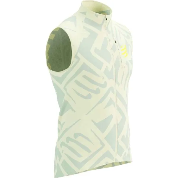 Compressport HURRICANE WINDPROOF VEST M Pánska vetruodolná vesta, svetlo zelená, veľkosť