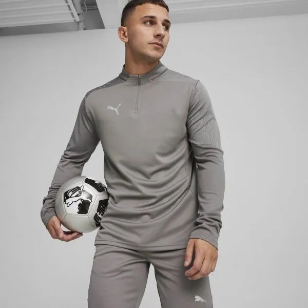Puma TEAMFINAL TRAINING 1/4 ZIP Pánske futbalové tričko, tmavo sivá, veľkosť