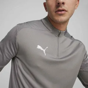 Puma TEAMFINAL TRAINING 1/4 ZIP Pánske futbalové tričko, tmavo sivá, veľkosť