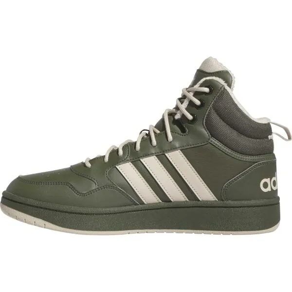 adidas HOOPS 3.0 MID WTR Pánske tenisky, tmavo zelená, veľkosť 46