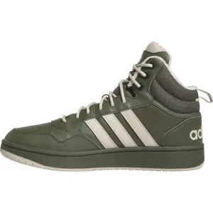 adidas HOOPS 3.0 MID WTR Pánske tenisky, tmavo zelená, veľkosť 46