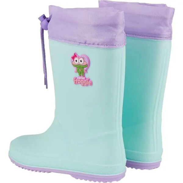Coqui RAINY COLLAR FUR Detské gumáky, svetlomodrá, veľkosť