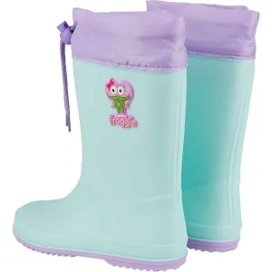 Coqui RAINY COLLAR FUR Detské gumáky, svetlomodrá, veľkosť