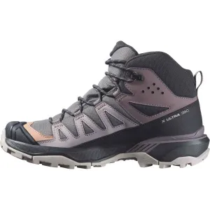 Turistické topánky dámske Salomon X Ultra 360 Mid GTX - plum/phantom/cork