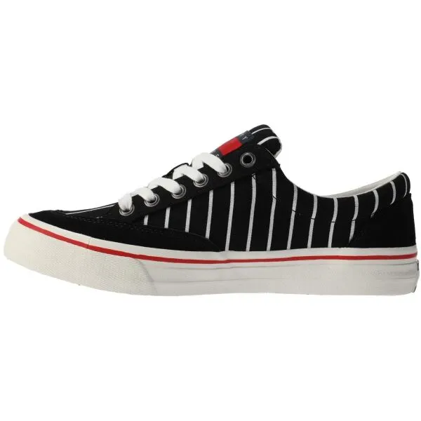 Tommy Hilfiger TOMMY JEANS SKATE CANVAS STRIPES Pánska voľnočasová obuv, čierna, veľkosť