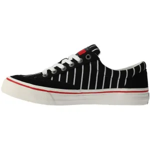 Tommy Hilfiger TOMMY JEANS SKATE CANVAS STRIPES Pánska voľnočasová obuv, čierna, veľkosť
