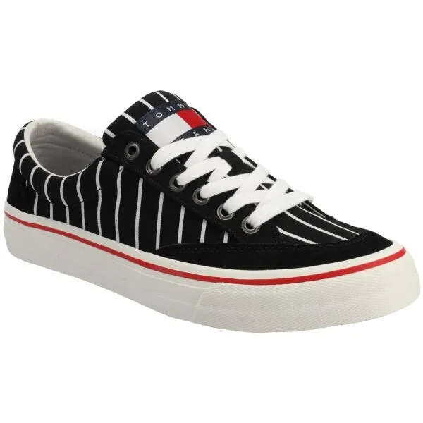 Tommy Hilfiger TOMMY JEANS SKATE CANVAS STRIPES Pánska voľnočasová obuv, čierna, veľkosť