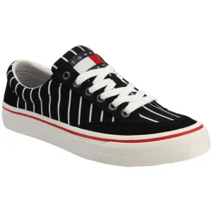 Tommy Hilfiger TOMMY JEANS SKATE CANVAS STRIPES Pánska voľnočasová obuv, čierna, veľkosť